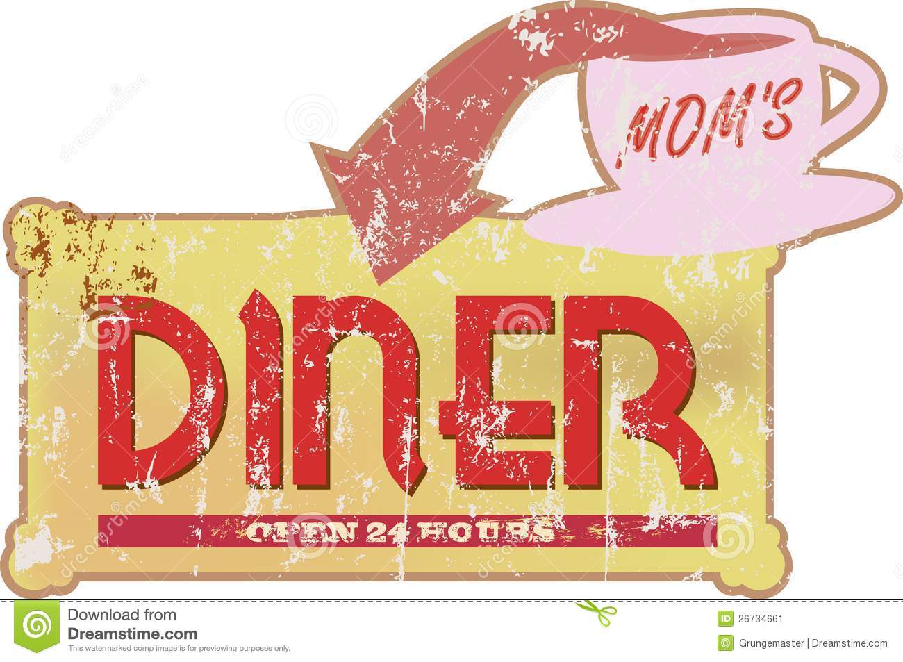 Vintage Diner Sign Stock Image   Image  26734661