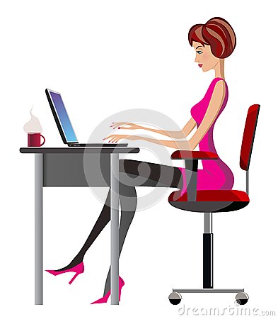 Woman Working At Desk Clipart Woman Working Desk 27338439 Jpg