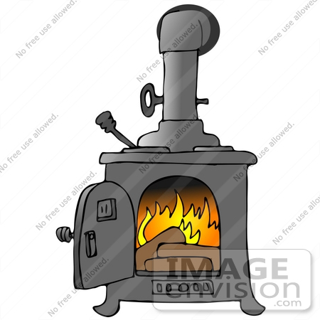 Wood Burning Inside A Stove Clipart Picture    27026 By Djart