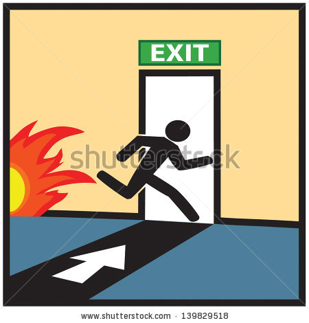 Evacuation Clipart Stock Vector Emergency Fire Exit Door And Exit Door