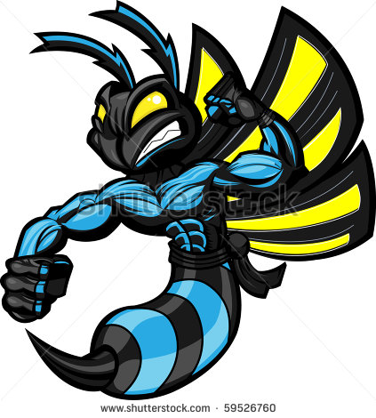 Fighting Ninja Hornet   Stock Vector