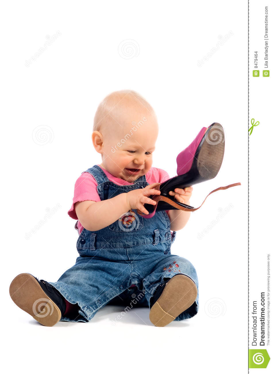 Funny Baby With Shoe Stock Images   Image  8479464