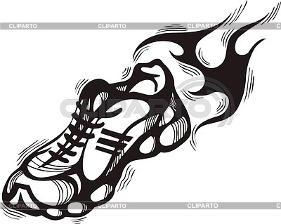 Running Shoes Flame   Stock Vector Graphics   Cliparto