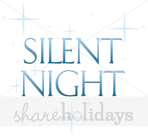 Silent Night Christmas Carol With Stars   Christmas Song Clipart
