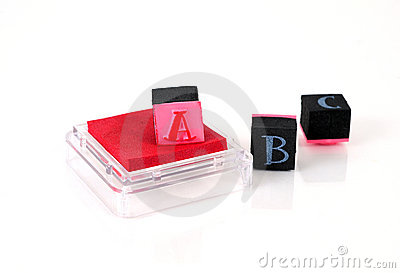 Stamps And Ink Pad Office Supply Royalty Free Stock Images