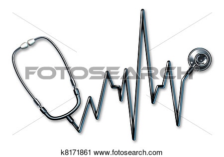 Stethoscope Ekg Gezondheidszorg Symbool Bekijk Grotere Illustratie