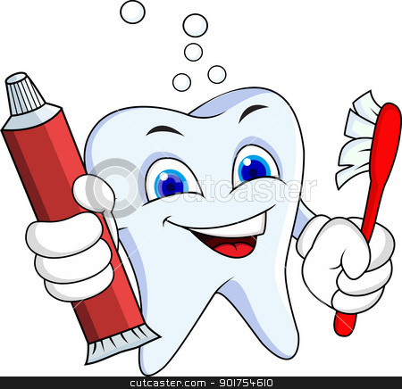 Tooth Cartoon Character Stock Vector Clipart Vector Illustration Of