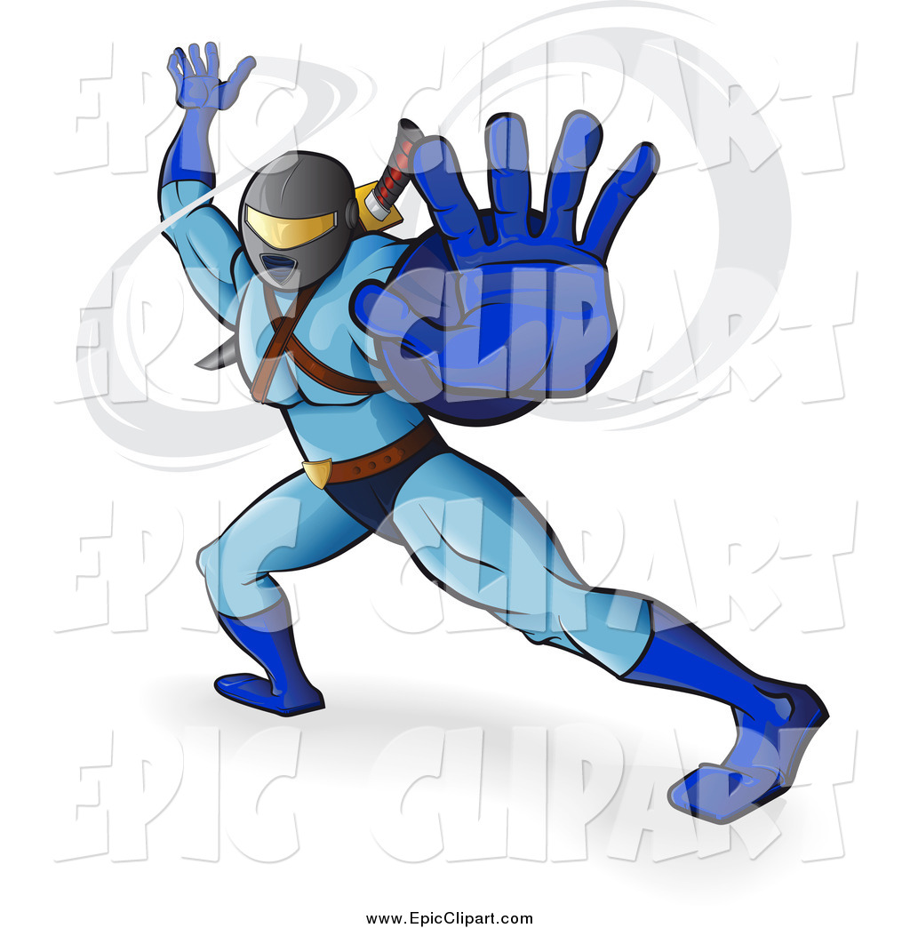 Vector Clip Art Of A Ninja Fighting By Paulo Resende    762