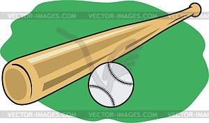 Baseball Bat   Ball   Vector Clipart