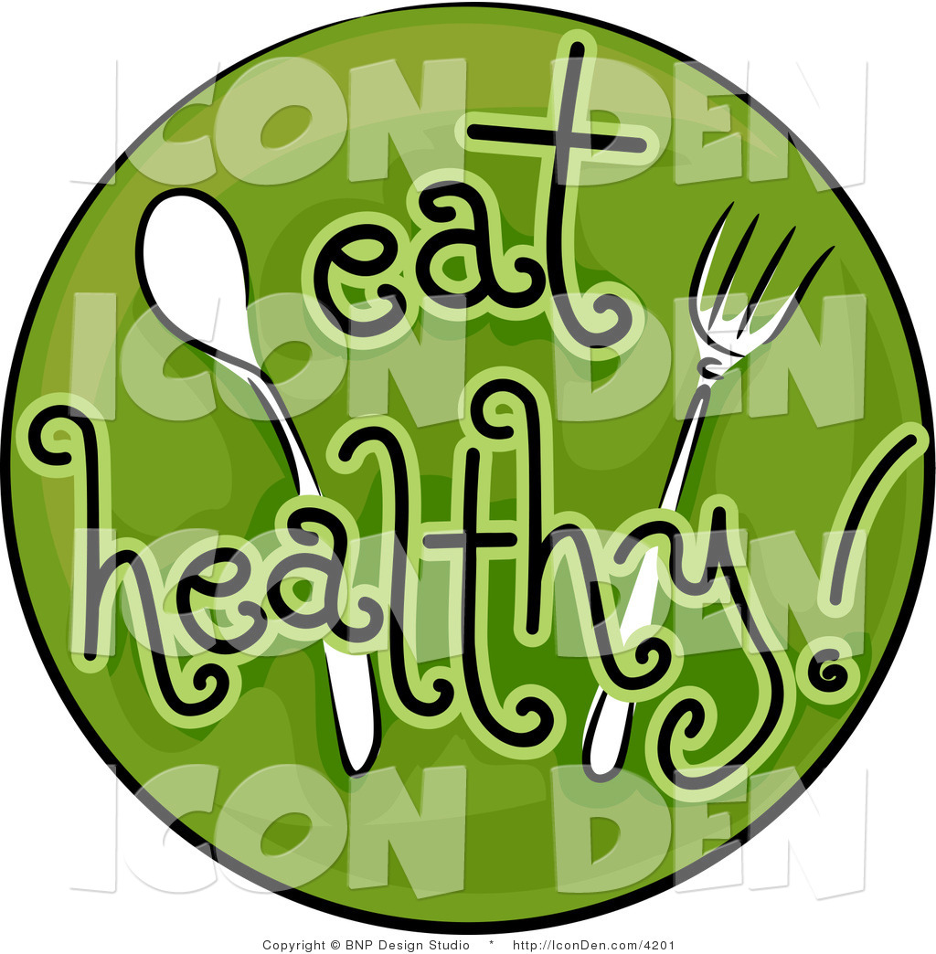 Clip Art Of A Green Eat Healthy Icon By Bnp Design Studio    4201