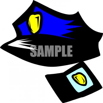 Cop Hat And Badge   Royalty Free Clipart Picture