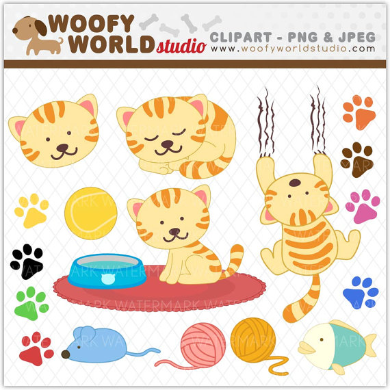 Cute Cat House Pet Clipart   Instant Download   Digital Clip Art