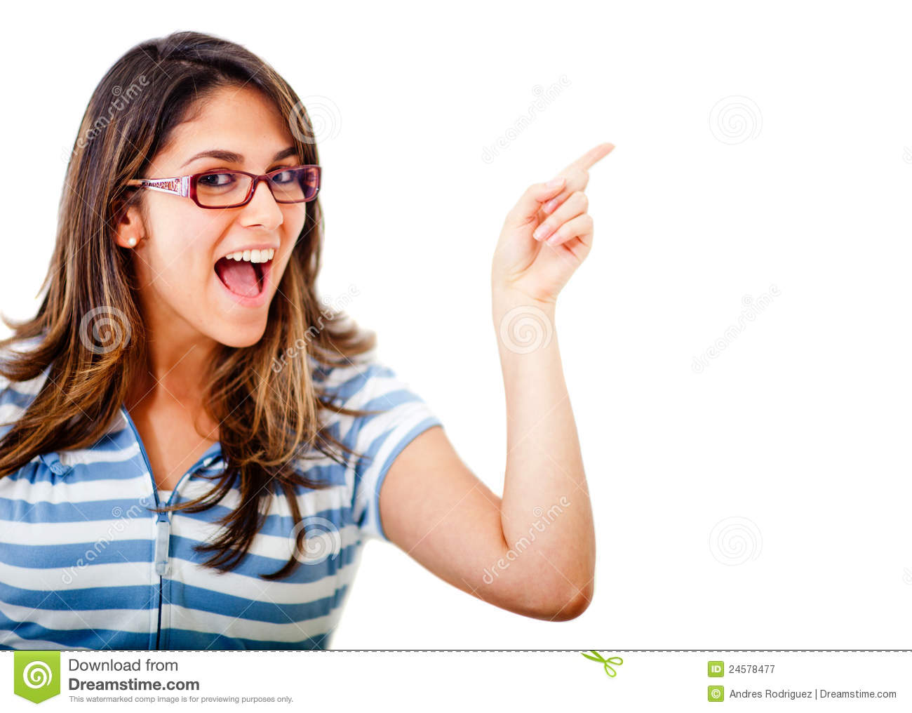Excited Woman Clipart Excited Woman Pointing An Idea