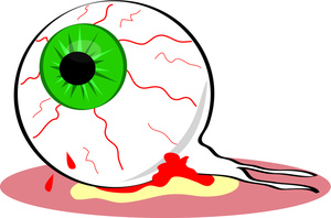 Eye Clipart Image  A Green Bloodshot Eyeball Resting In White And Pink
