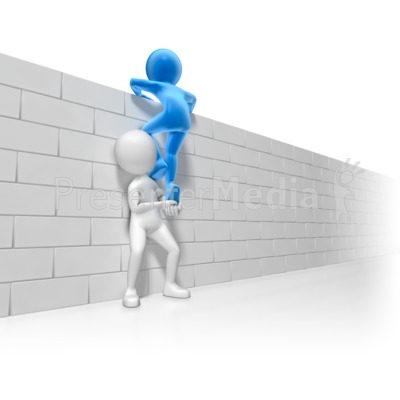 Helping Over The Wall   3d Figures   Great Clipart For Presentations