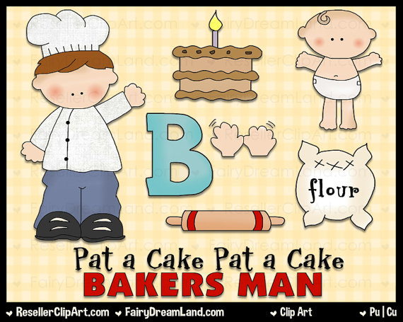 Pat A Cake Digital Clip Art   Commercial Use Graphic Image Png Clipart