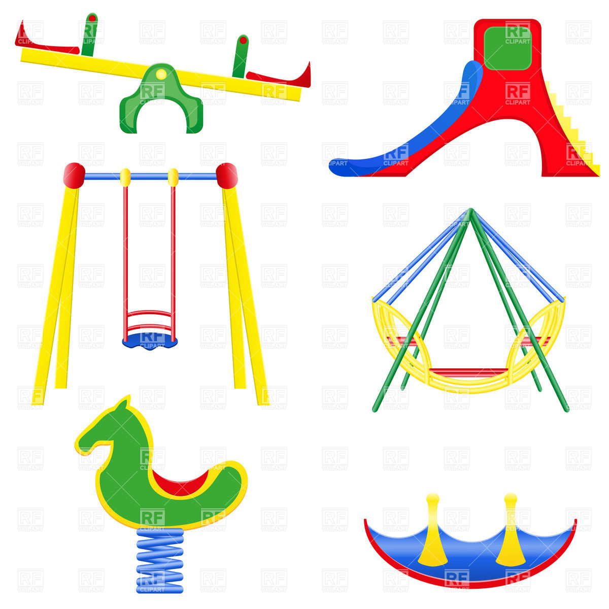 Playground Equipment   Childish Teeters Swings And Slide Download