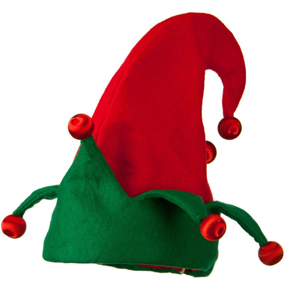 Red Green Assorted Red And Green Elf Hat  Costume Hat