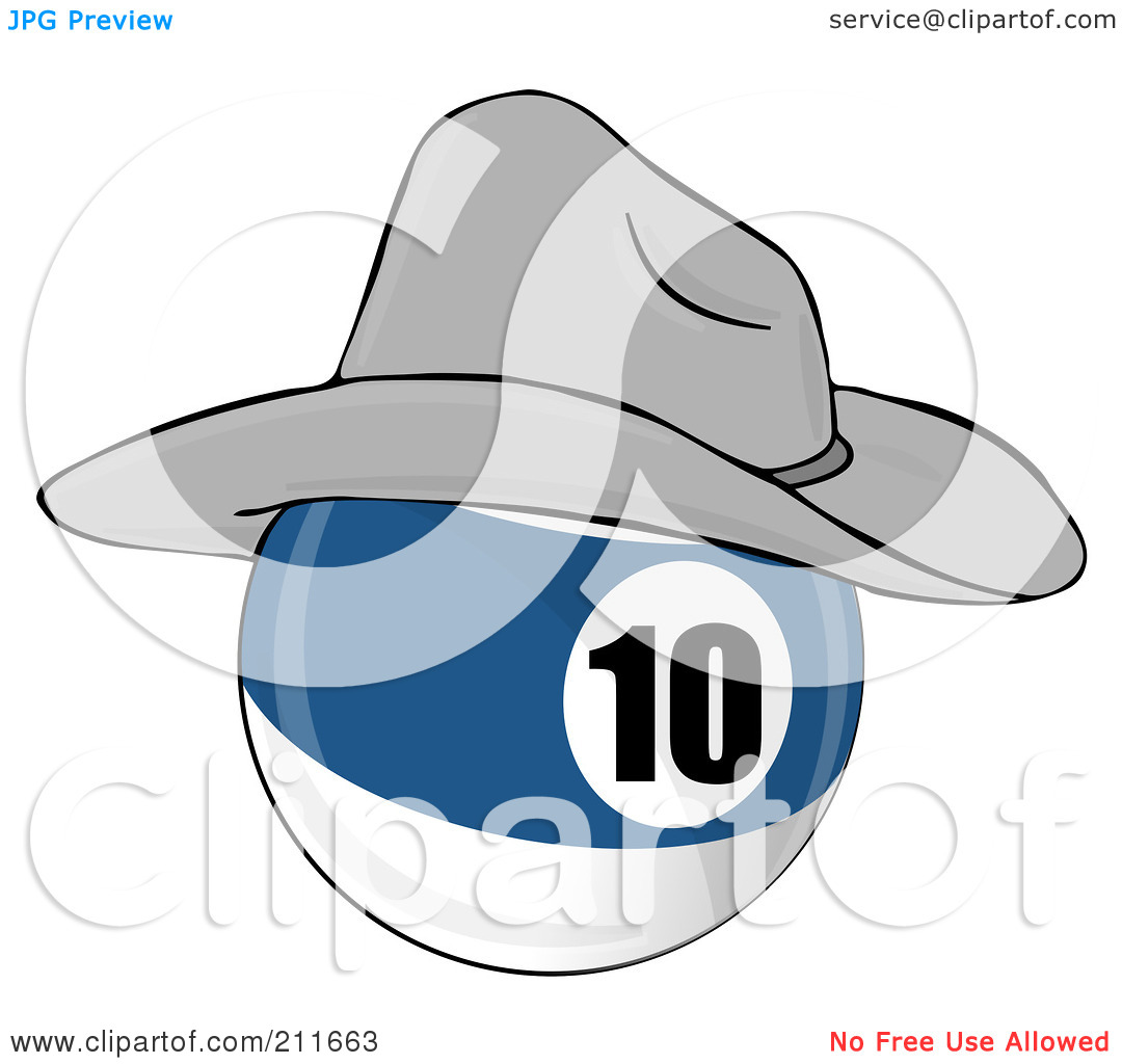Rf  Clipart Illustration Of A Blue And White 10 Billiards Pool Ball