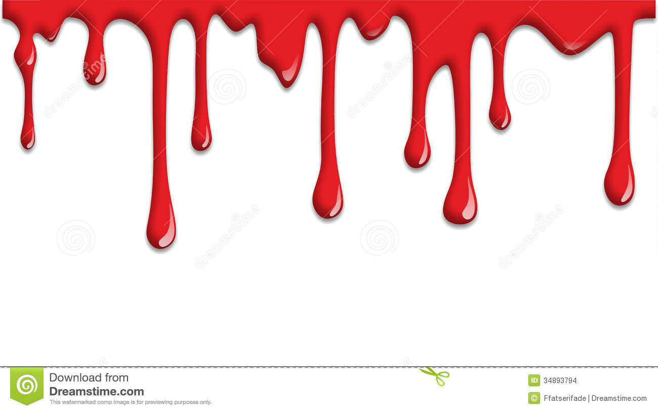 Scary Illustration Of Blood Dripping On Halloween