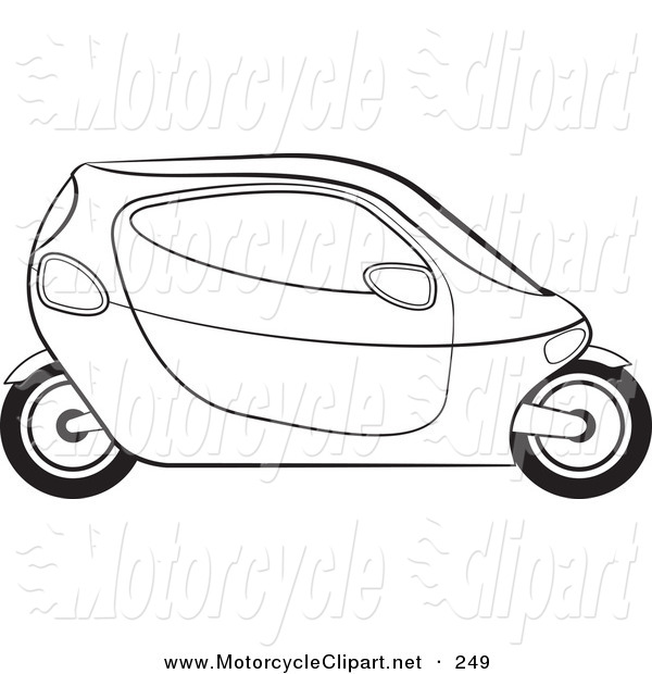 Transportation Clipart Of A Black And White Mobike By Lal Perera 249    