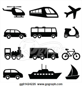 Transportation Icons In Black  Eps Clipart Gg61424226   Gograph