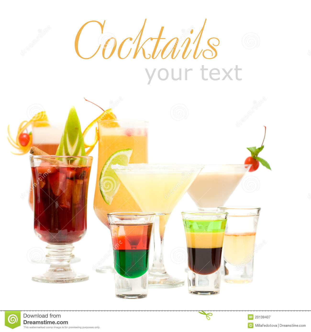 Alcohol Shot Drink On Fancy Blurred Cocktails Royalty Free Stock