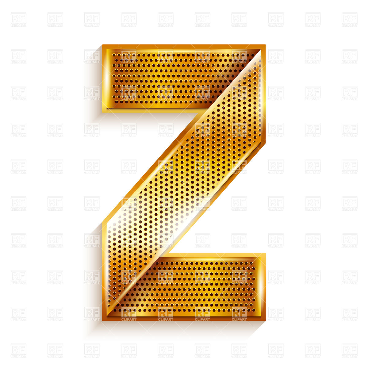 Alphabet Made Of Golden Perforated Tape Letter Z Download Royalty