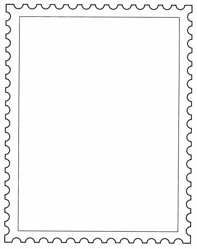 Bluebonkers  Blank Postage Stamp Coloring Page   Do It Yourself Stamp