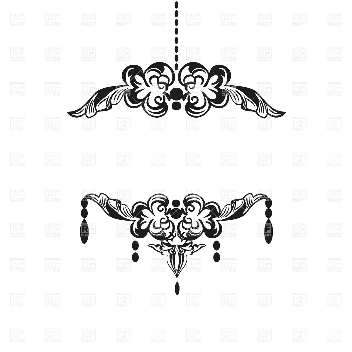     Chandelier Silhouette 23925 Download Royalty Free Vector Clipart