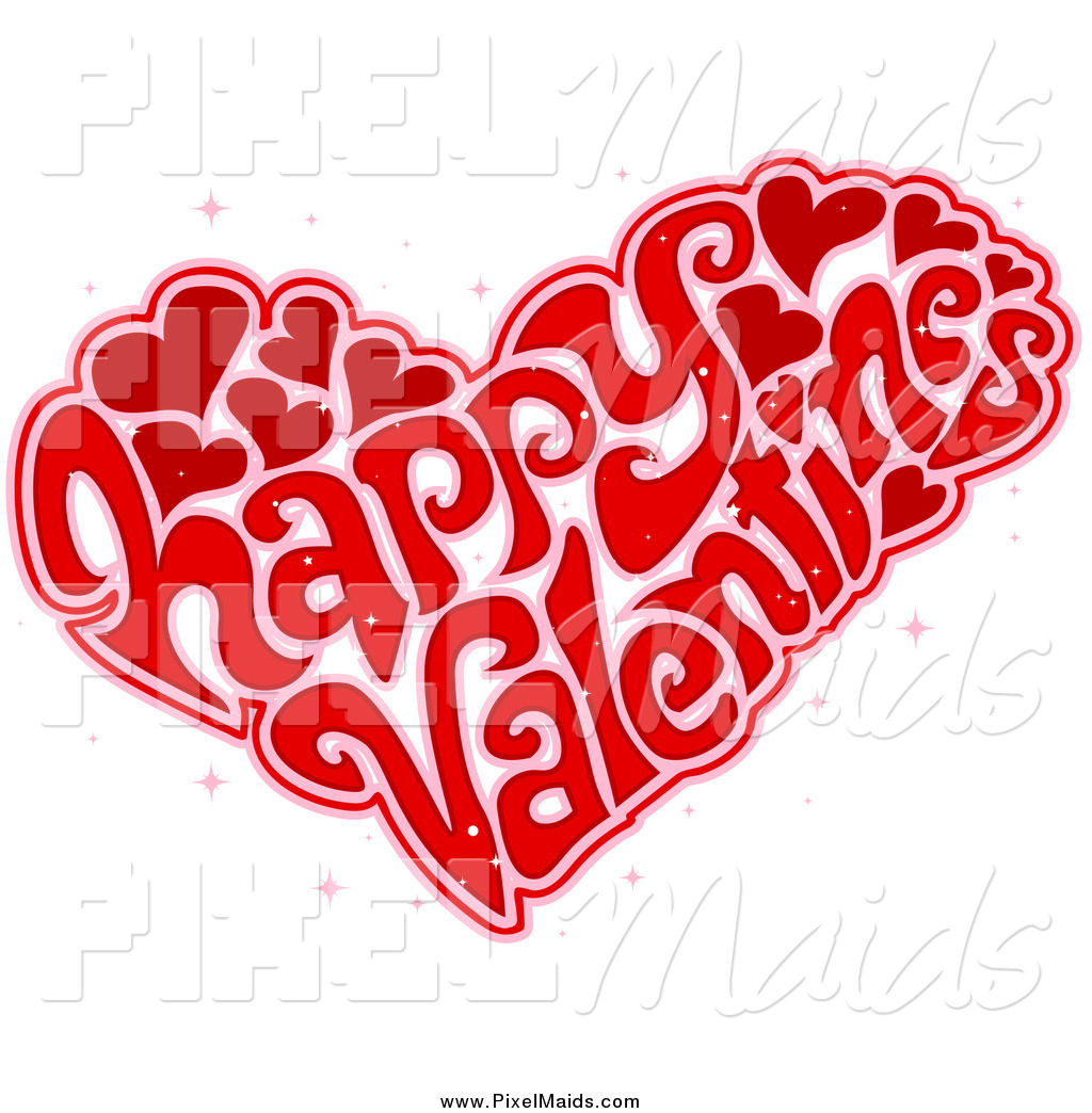 Clipart Of A Heart Made Of Happy Happy Valentines Wording