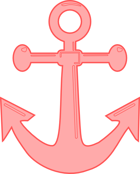Coral Pink Anchor Clipart
