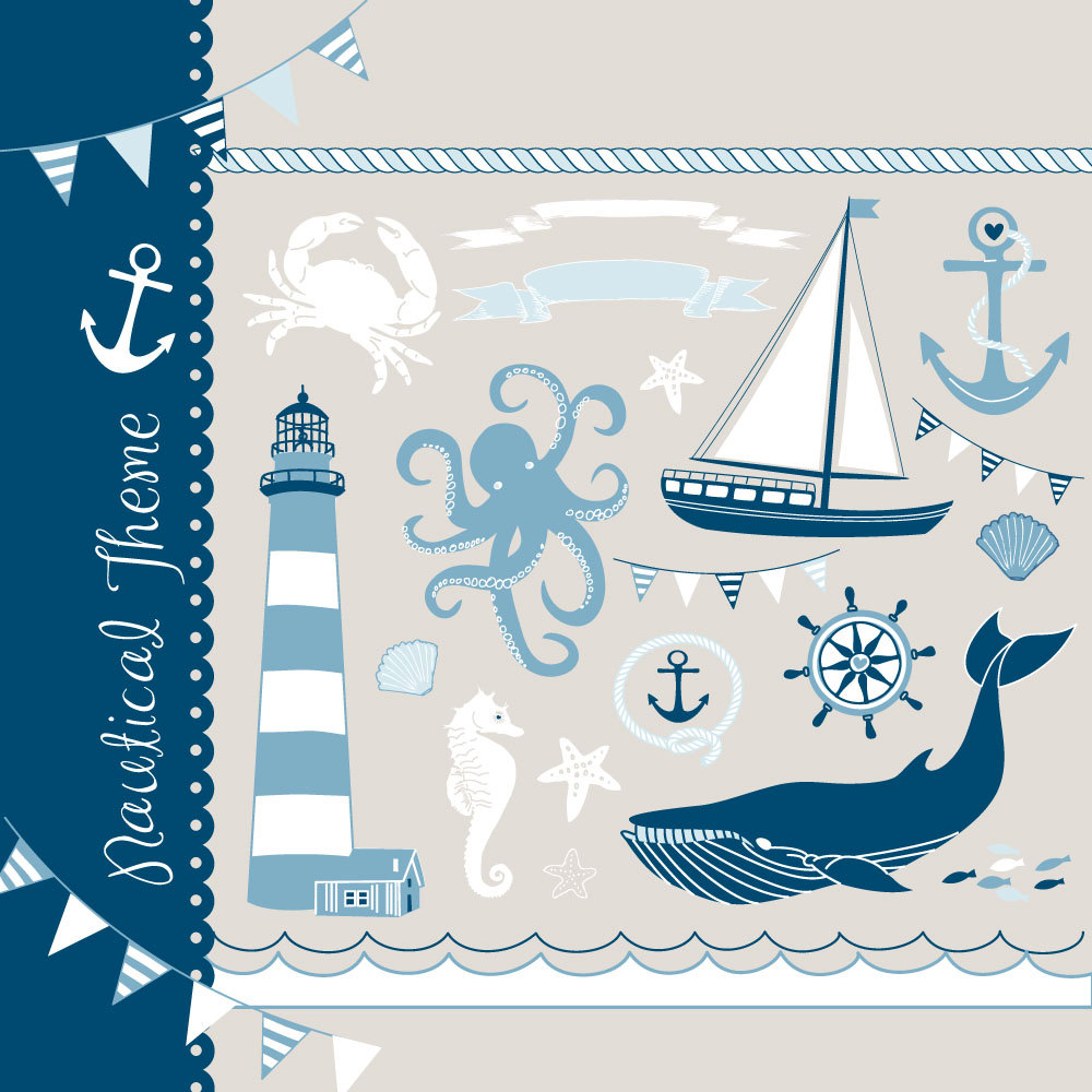 Cute Anchor Background Lighthouse Whale Anchor