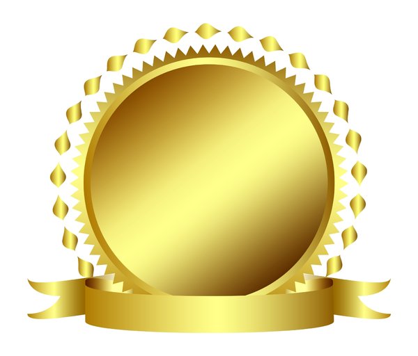 Gold Metal Seal Or Stamp With  Gold Metal Seal Or Stamp With Banner