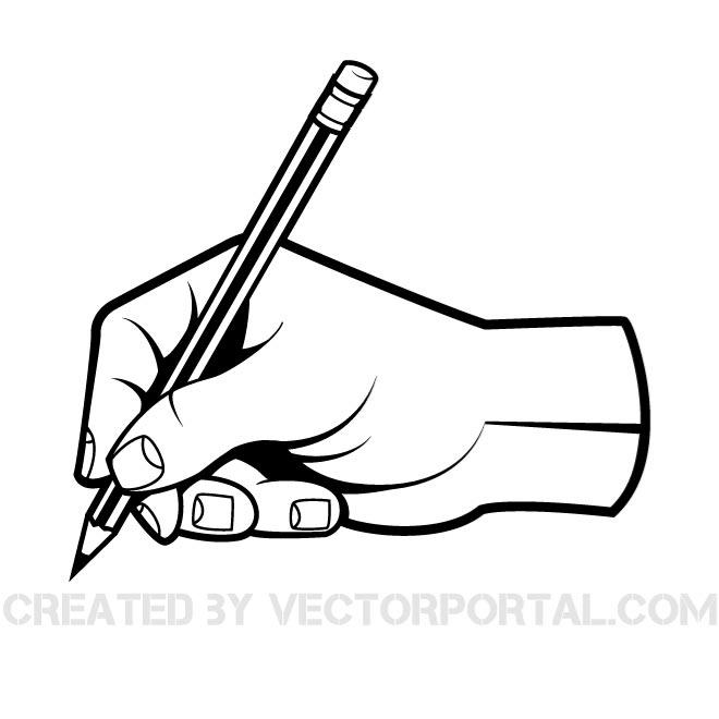 Hand With A Pen Vector Clip Art Eps