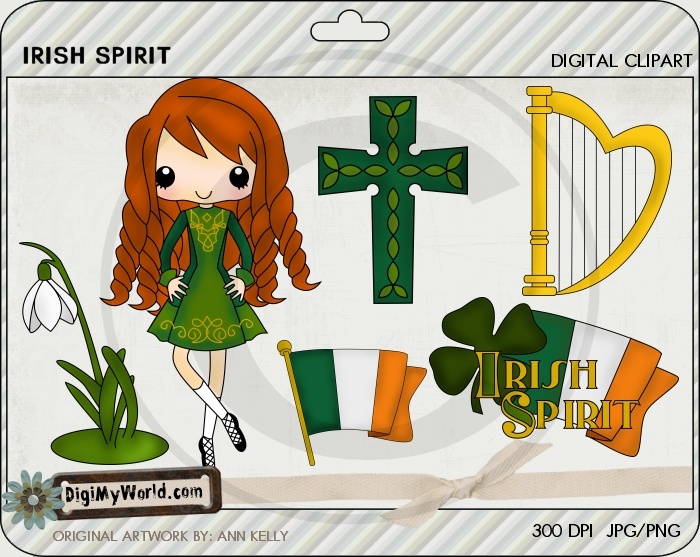 Irish Spirit   St Patricks Day Clipart   Digital Stamps   Pinterest