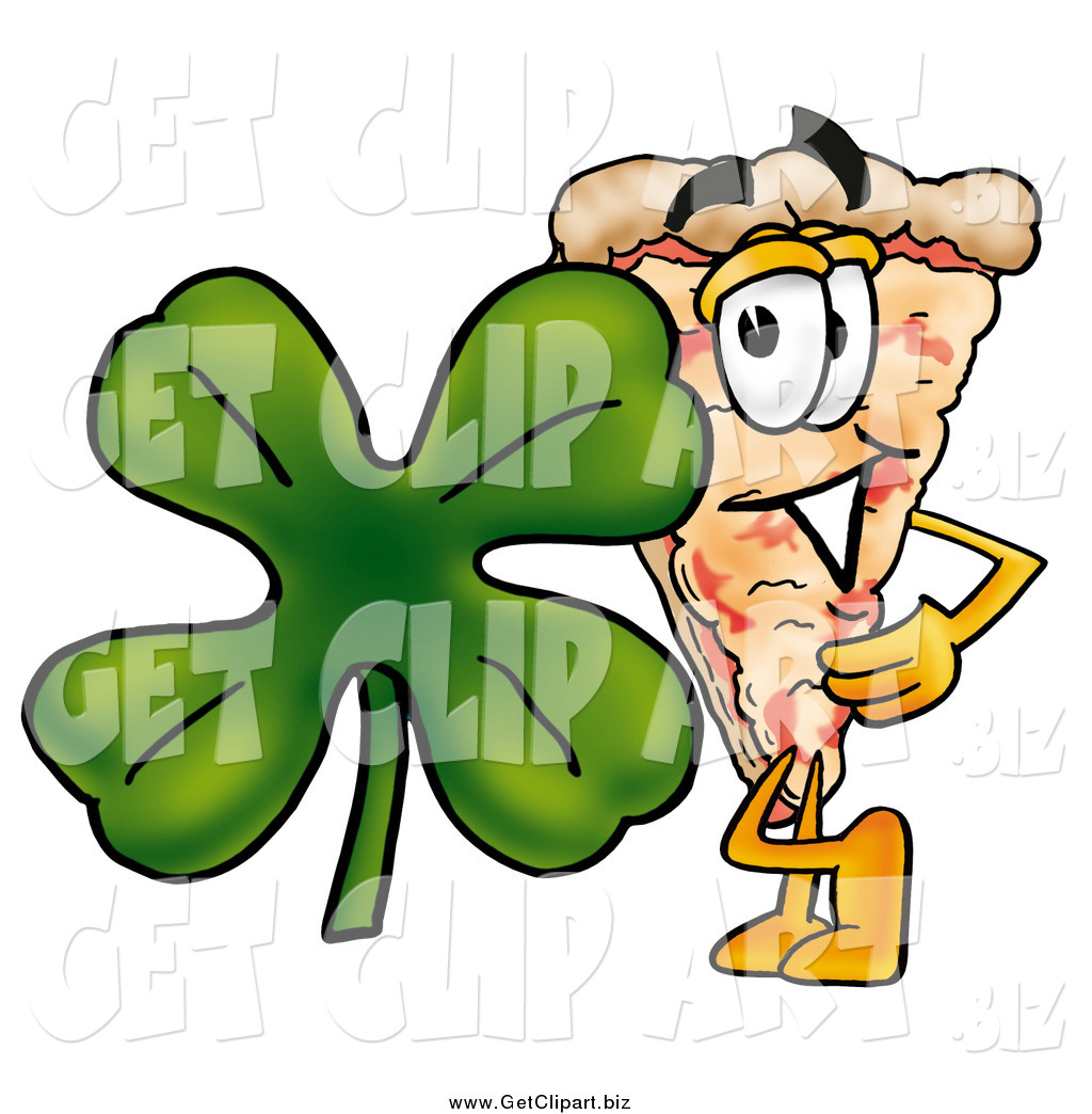 Larger Preview Of A Pizza Character With St Patricks Day Clipart