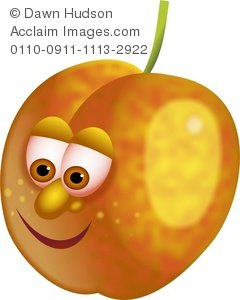Mr Apricot Cartoon Fruit Clipart Illustration