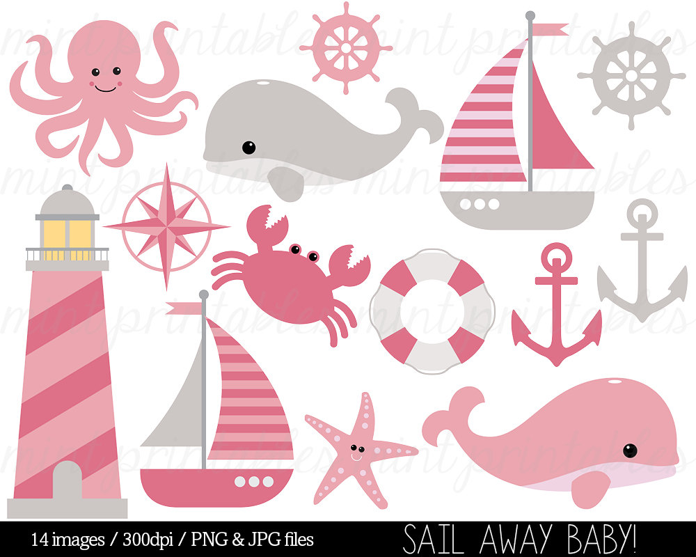 Nautical Clipart Clip Art Anchor Clipart Pink By Mintprintables