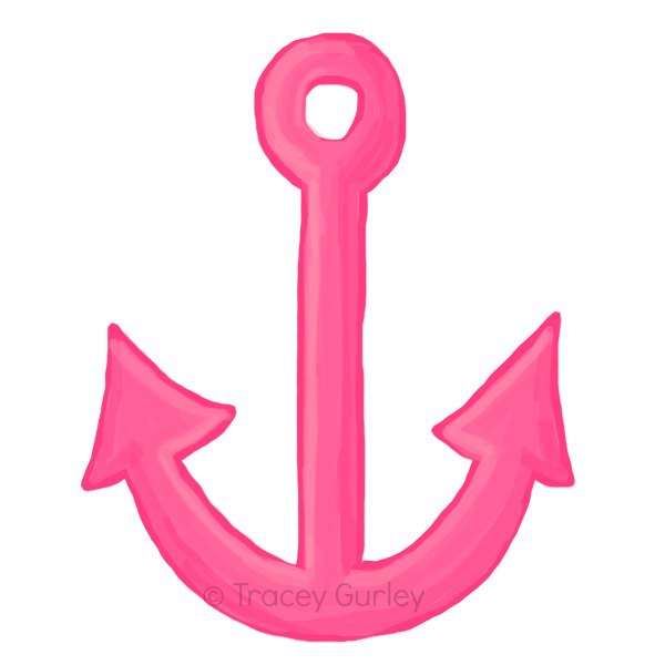 Pink Anchor Clip Art Pink Anchor   Original Art