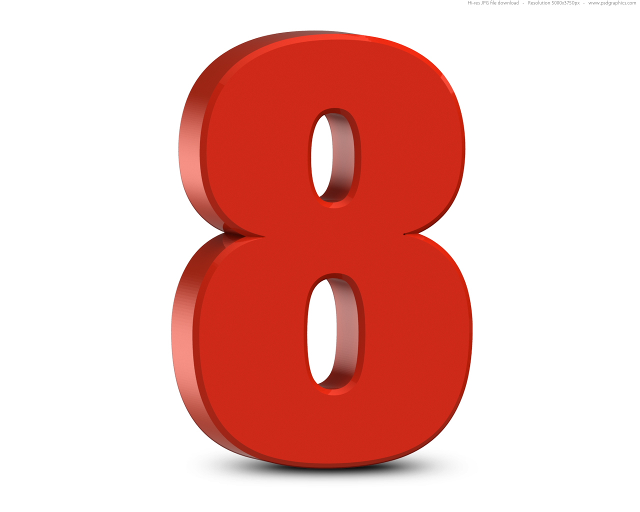 Red 3d Numbers Set   Psdgraphics