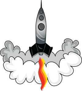 Rocket Ship Clipart Image   Cartoon Rocket Blast Off   Clipart Best