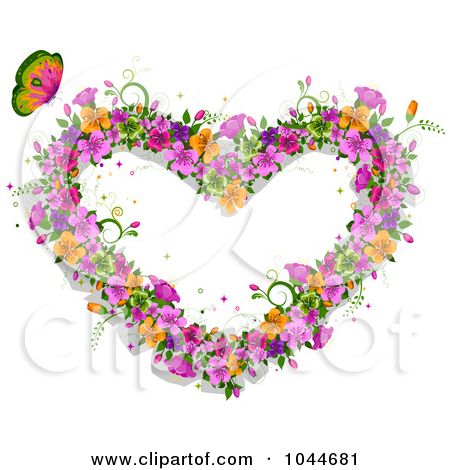 Royalty Free  Rf  Flower Heart Clipart   Illustrations  1