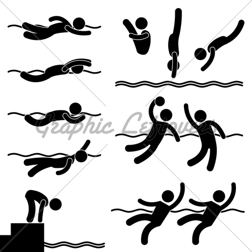 Swimming Aqua Aquatic Sport Game Icon Symbol Sign Pictogram   Gl