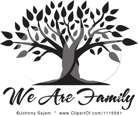 1115561 Clipart Black Tree Over We Are Family Text Royalty Free Vector
