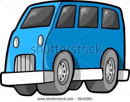 Blue Van Clipart Blue Van Vector Illustration