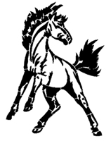 Broncos Colts Mustangs Full Image Mascot Stencil
