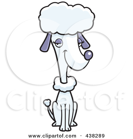 Cartoon Clipart Of A Black And White Cute Poodle Puppy In Love