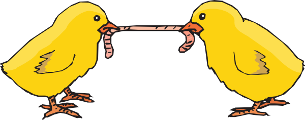 Chicks Fighting For A Worm Clip Art  Png And Svg