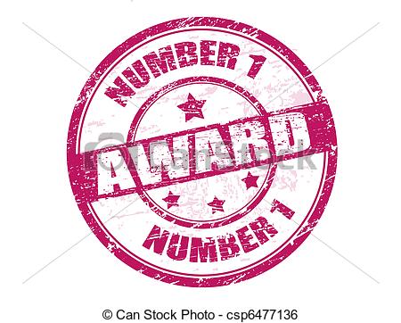 Clip Art Vector Of Number One Award Stamp   Grunge Rubber Stamp With    